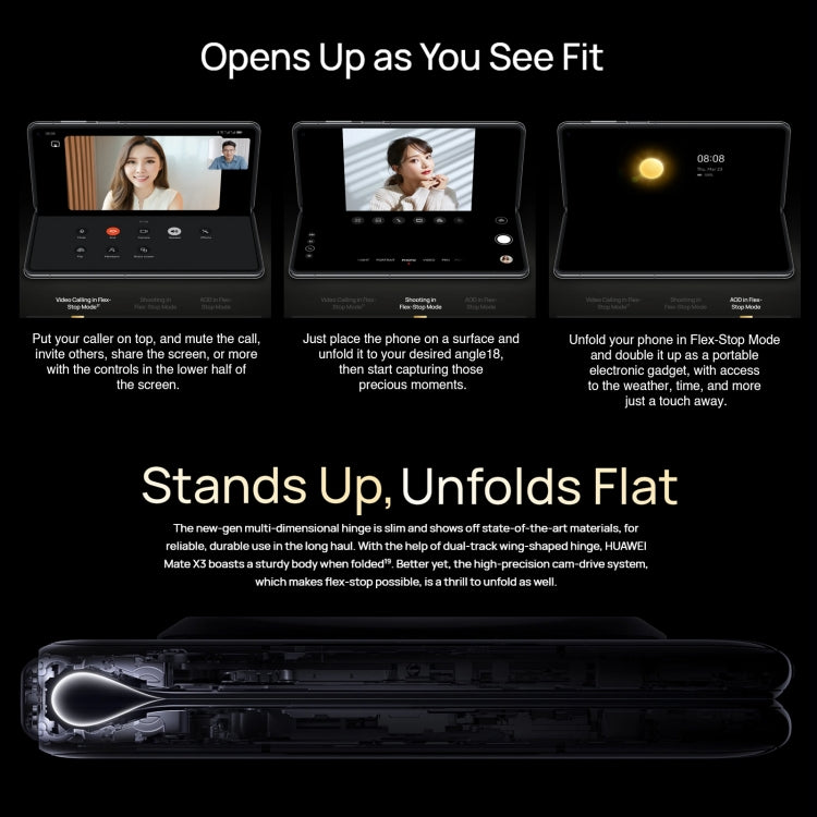 Triple Cameras, Face ID & Side Fingerprint Identification, 5060mAh Battery, 7.85 inch + 6.4 inch Screen, HarmonyOS 3.1 Snapdragon 8+ 4G Octa Core up to 3.2GHz, Network: 4G, OTG, NFC, Not Support Google Play, 1TB Triple Cameras, Face ID & Side Fingerprint Identification, 5060mAh Battery, 7.85 inch + 6.4 inch Screen, HarmonyOS 3.1 Snapdragon 8+ 4G Octa Core up to 3.2GHz, Network: 4G, OTG, NFC, Not Support Google Play, 1TB